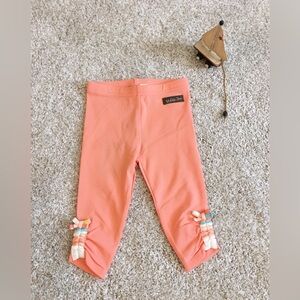 Matilda Jane Coral Pink Girls Leggings with Ribbon Bows